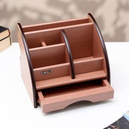 Органайзер 5 секций, 1 выдвижной ящик, серия Ясень шимо темный с кантом темным, 16×20.5