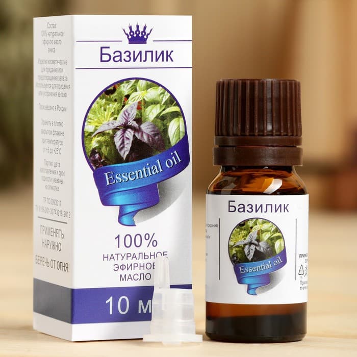 Эфирное масло «Базилик», флакон-капельница, аннотация, 10 мл