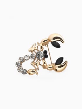 Брошь «Скорпион», белая в золоте