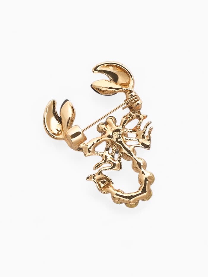 Брошь «Скорпион», белая в золоте