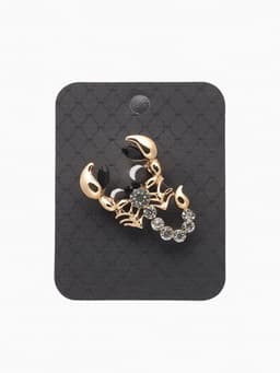 Брошь «Скорпион», белая в золоте