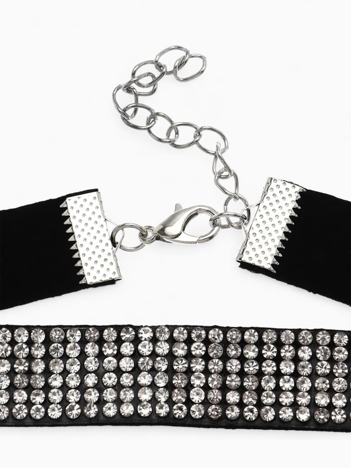 Чокер «Грация искр», тонкий, цвет черно-серебряный, L=30 см