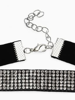 Чокер «Грация искр», тонкий, цвет черно-серебряный, L=30 см