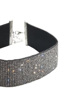 Чокер «Грация искры» широкий, цвет черно-серебряный, L=31 см