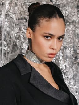 Чокер «Грация искры» широкий, цвет черно-серебряный, L=31 см