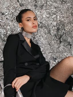 Чокер «Грация искры» широкий, цвет черно-серебряный, L=31 см