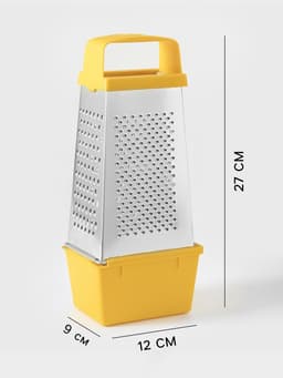 Тёрка с контейнером КВАРЦ «Универсал», 4 грани, 450 мл, 27×12 см, металл, МИКС