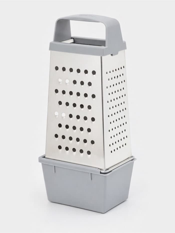 Тёрка с контейнером КВАРЦ «Универсал», 4 грани, 450 мл, 27×12 см, металл, МИКС