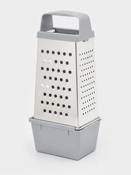 Тёрка с контейнером КВАРЦ «Универсал», 4 грани, 450 мл, 27×12 см, металл, МИКС