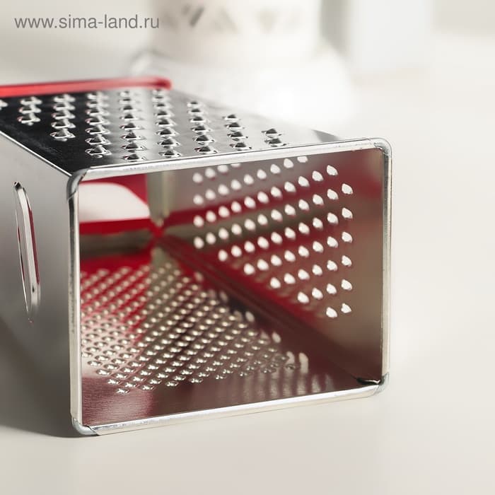 Тёрка с контейнером КВАРЦ «Универсал», 4 грани, 450 мл, 27×12 см, металл, МИКС