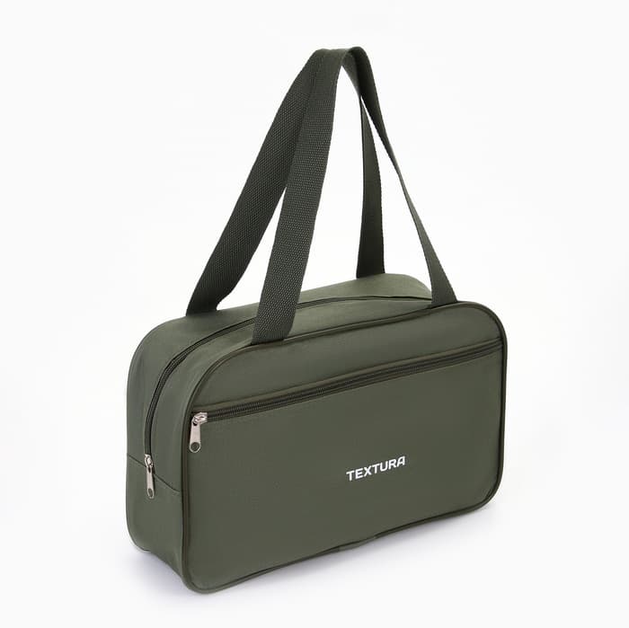 Сумка для обуви TEXTURA, на молнии наружный карман, размер 33×10×20 см, хаки