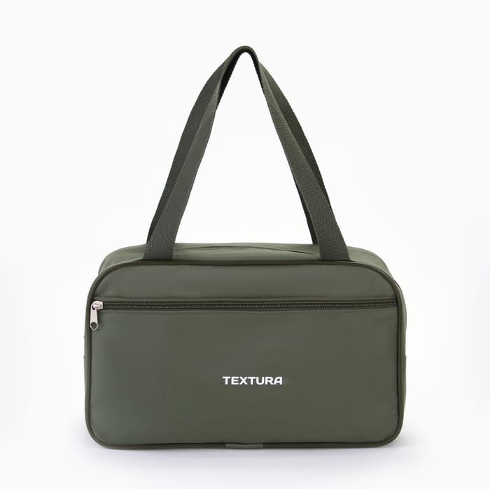 Сумка для обуви TEXTURA, на молнии наружный карман, размер 33×10×20 см, хаки