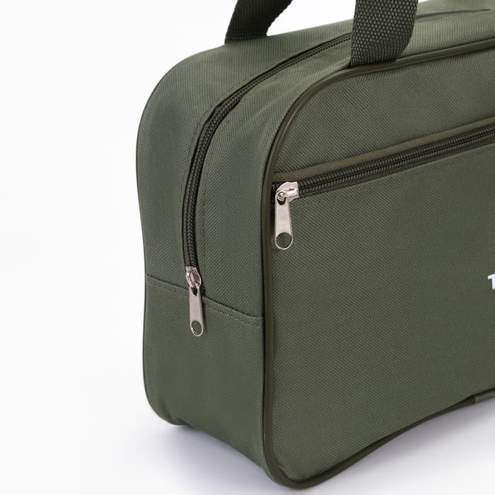 Сумка для обуви TEXTURA, на молнии наружный карман, размер 33×10×20 см, хаки