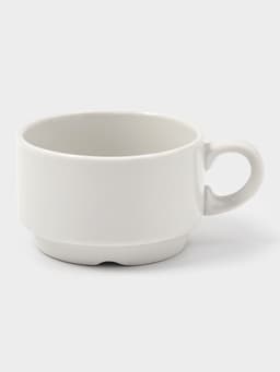 Чашка Дулевский фарфор «Белая», 170 мл, d=8.3 см, штабелируемая, белая