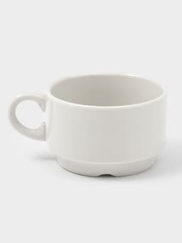 Чашка Дулевский фарфор «Белая», 170 мл, d=8.3 см, штабелируемая, белая