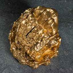 Копилка для денег «Жаба фэн-шуй», гипс, 18×18 см, золото