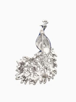 Брошь «Павлин роскошный», разноцветная в серебре