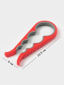 Многофункциональная открывашка для банок и бутылок, 22.5×9×2 см, красный