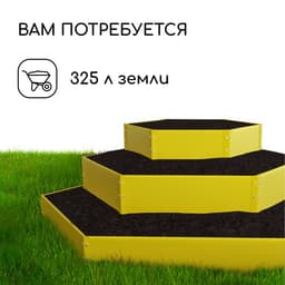 Клумба оцинкованная, 3 яруса, d=60–100–140 см, высота бортика 45 см, жёлтая, Greengo