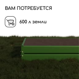 Грядка оцинкованная, 195×100×34 см, зелёная, Greengo