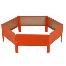 Клумба оцинкованная, d=80 см, высота бортика 15 см, оранжевая, Greengo