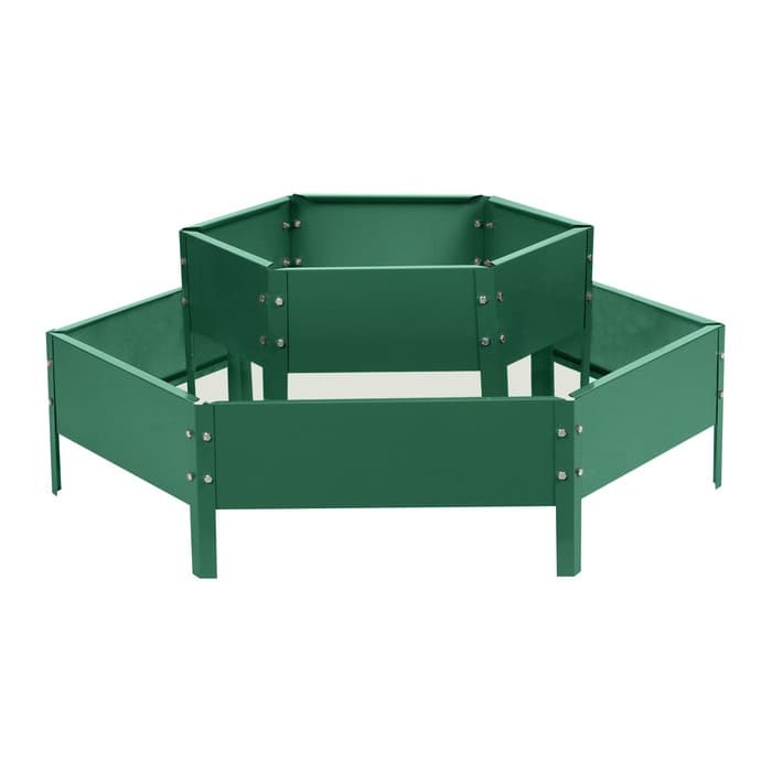 Клумба оцинкованная, 2 яруса, d=60–100 см, высота бортика 30 см, зелёная, Greengo