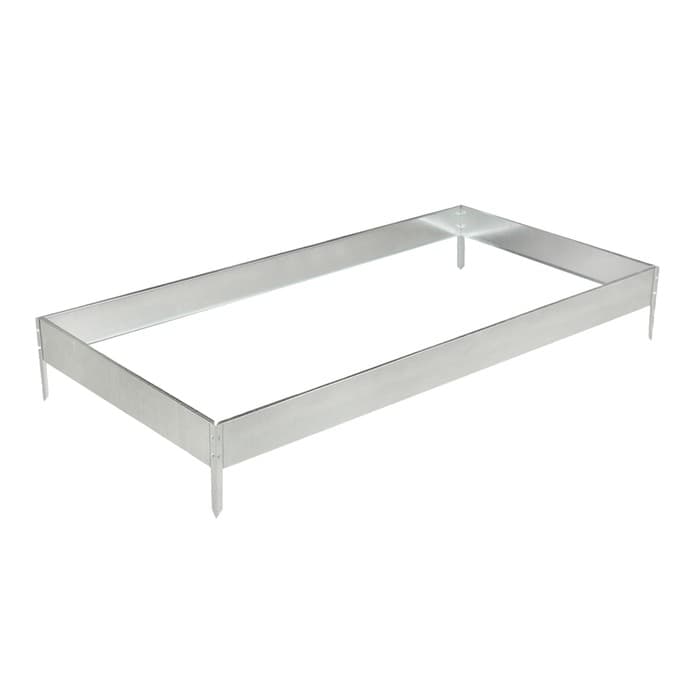 Грядка оцинкованная, 195×100×15 см, серая, Greengo