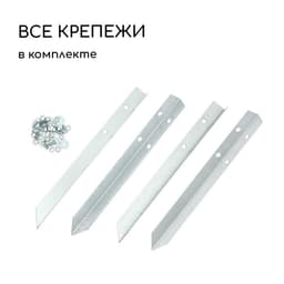 Грядка оцинкованная, 195×100×15 см, серая, Greengo