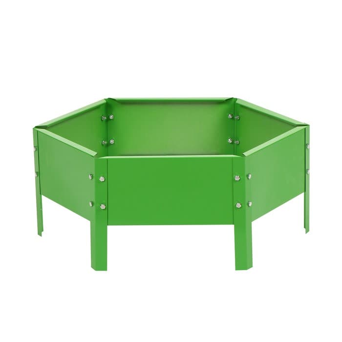 Клумба оцинкованная, d=60 см, высота бортика 15 см, ярко-зелёная, Greengo