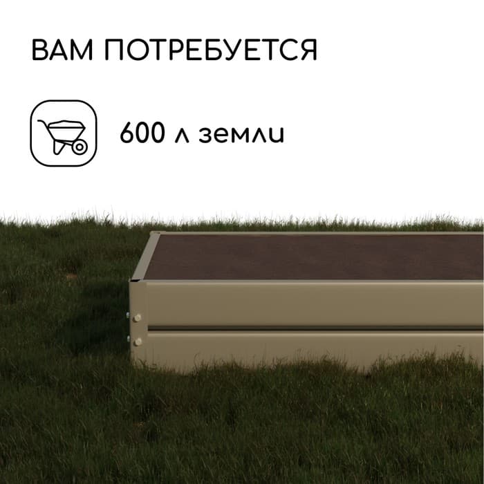 Грядка оцинкованная, 195×100×34 см, Greengo