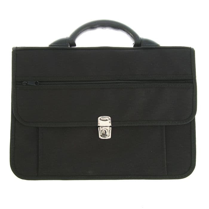 Портфель деловой 380×270×150 мм, текстильный, 3 отделения, К 1С14 «Павловск», чёрный