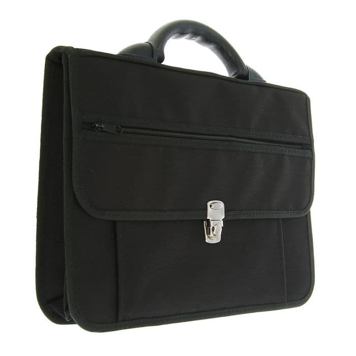 Портфель деловой 380×270×150 мм, текстильный, 3 отделения, К 1С14 «Павловск», чёрный