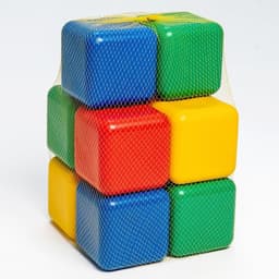 Кубики детские, пластиковые, цветные, 10 штук, 12×12 см