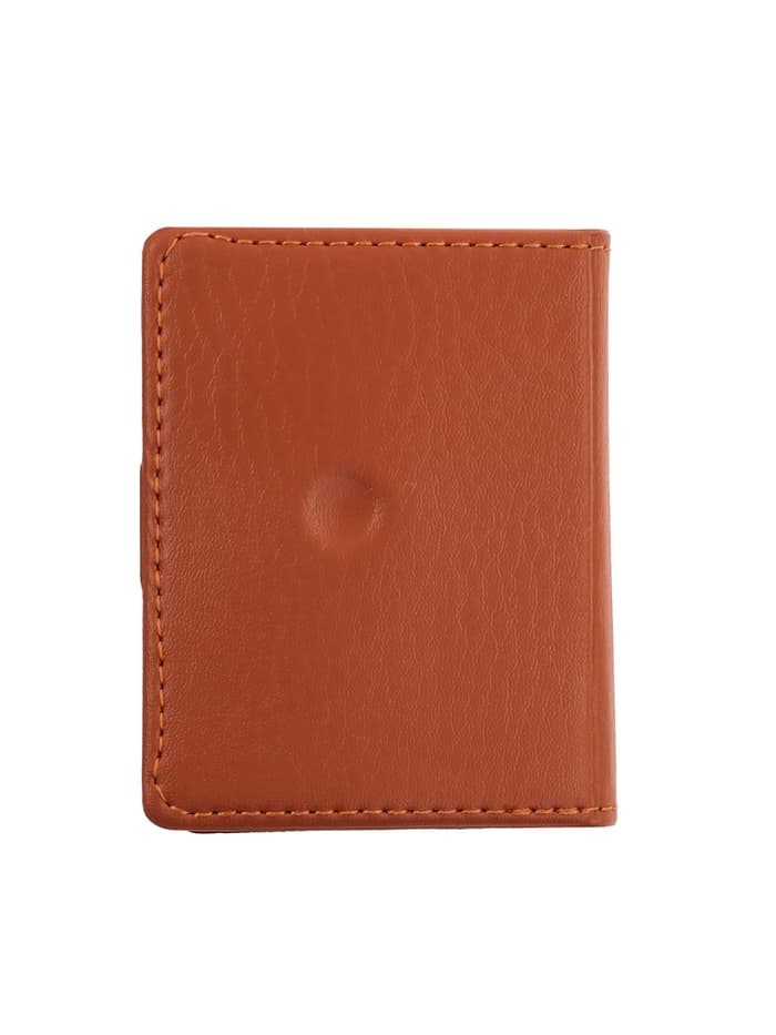 Записная книжка А7, 72 листа, с ручкой, обложка ПВХ. на кнопке, коричневая