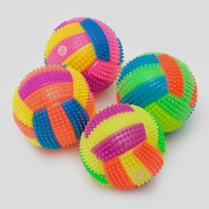 Мяч для собак «Водное поло», 7 см, светящийся, с пищалкой, TPR, цвет МИКС