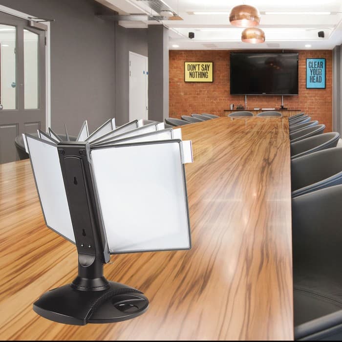 Демосистема настольная на 10 панелей вращающаяся, с 10 серыми панелями А4