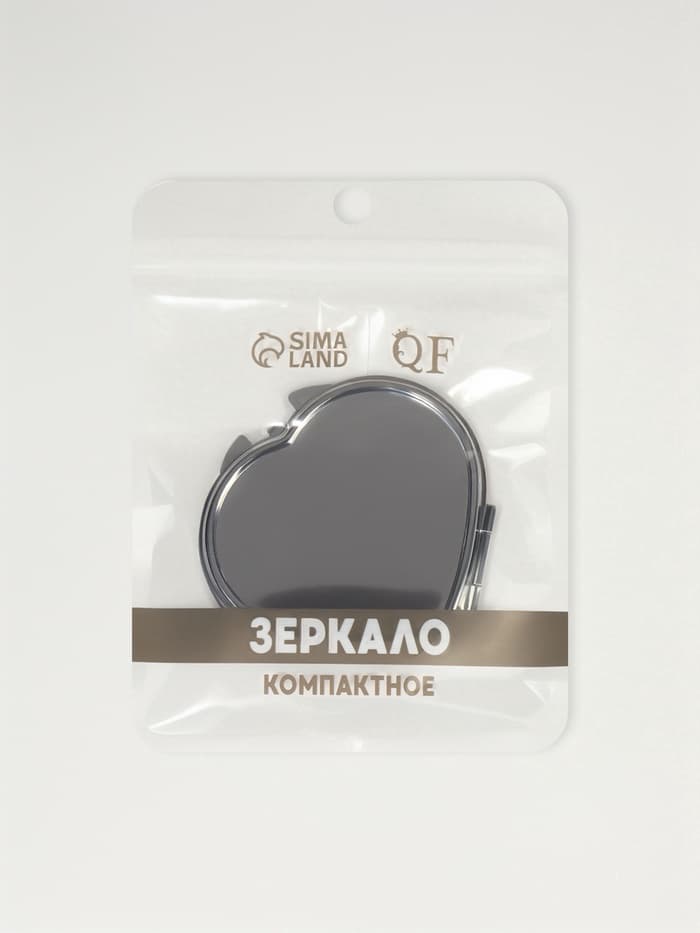 Зеркало складное, 7×6 см, серебристое
