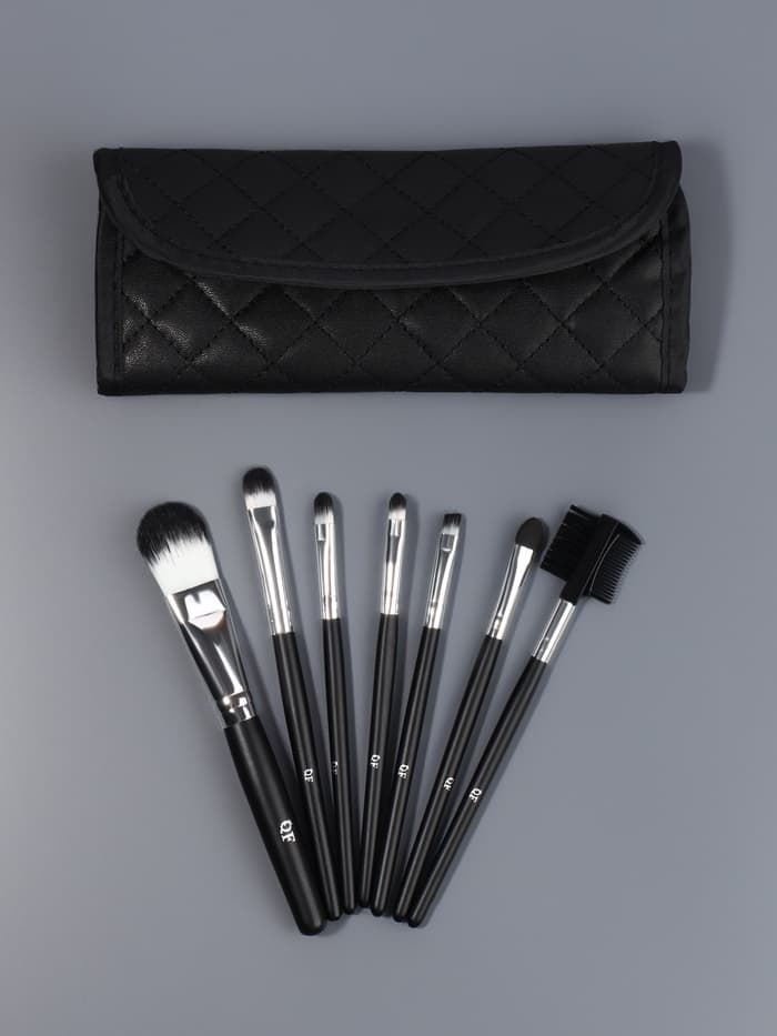 Набор кистей для макияжа SMOKY, 7 шт., футляр с кнопкой, чёрный