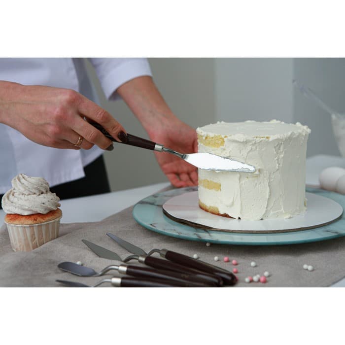 Лопатки - мастихины кондитерские Доляна, 22×2×1.5 см, набор 5 шт., нержавеющая сталь, коричневые