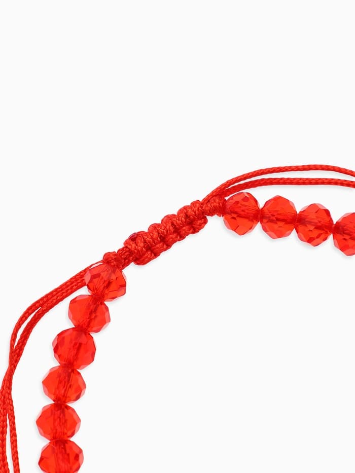 Браслет-оберег «Красная нить», рука счастья Хамса, хрусталики, синий в чернёном серебре, d=8 см