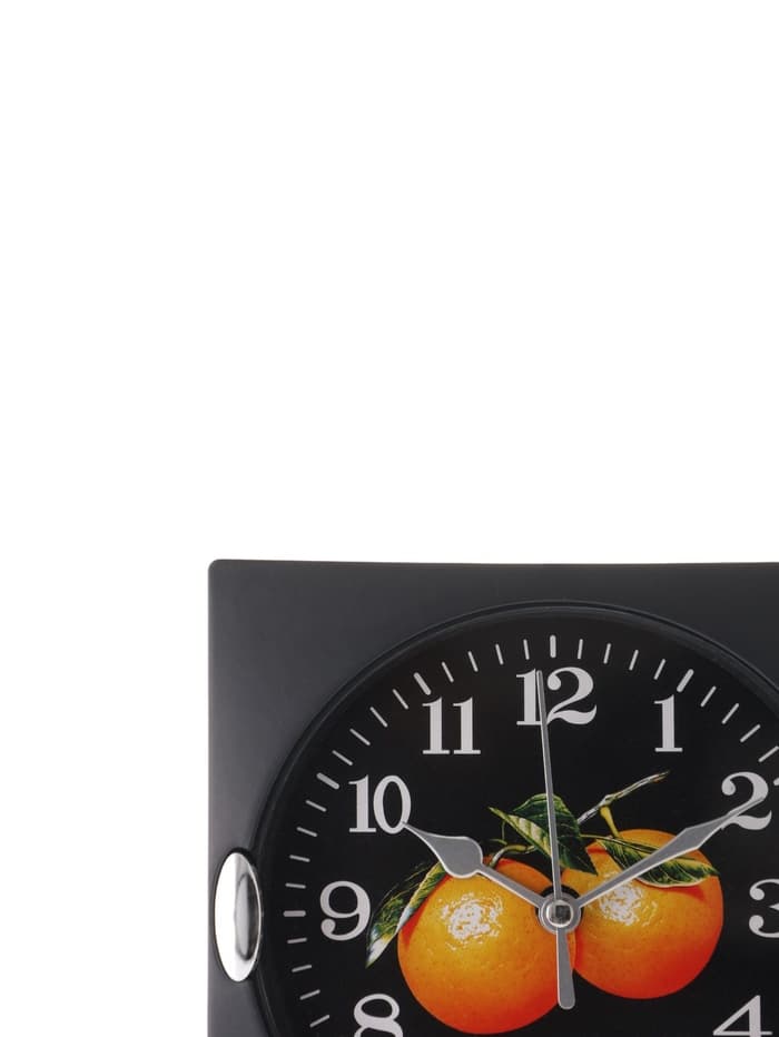 Часы настенные для кухни «Фрукты», для дома и дачи, 15×15 см, d=13 см, чёрные