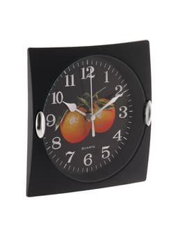 Часы настенные для кухни «Фрукты», для дома и дачи, 15×15 см, d=13 см, чёрные