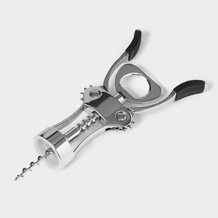 Штопор для вина Доляна, h=19.5 см, серебристый