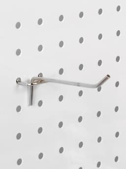 Крючок одинарный для металлической перфорированной панели, d=3.5 мм, L=10 см, цвет хром