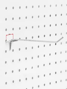 Крючок одинарный для металлической перфорированной панели, d=3.5 мм, L=5.5 см, цвет хром