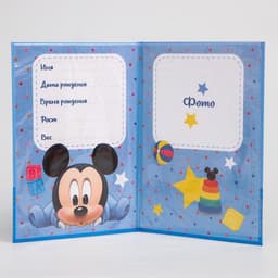Свидетельство о рождении, Микки Маус, 21×30 см