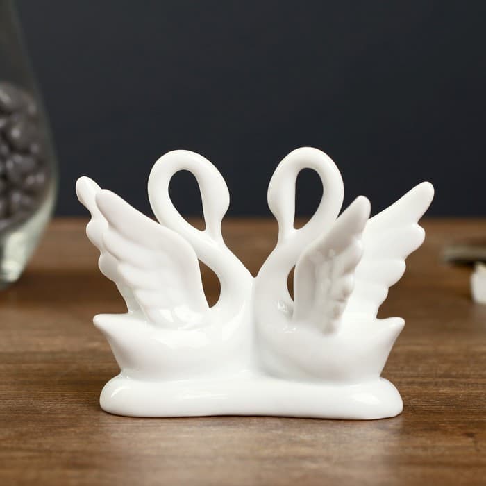 Фигурка под фарфор «2 лебедя изящество», стразы, 10×5×9 см