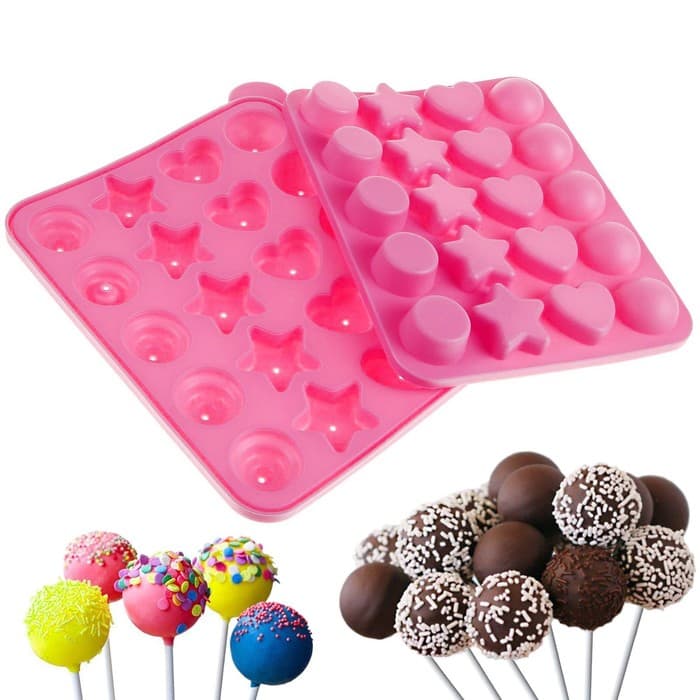 Форма для леденцов «Сладости-радости», силикон, 23x19x3 см, 20 ячеек, с палочками, цвет МИКС