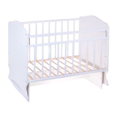 Детская кровать «Морозко», на качалке с поперечным маятником, белая