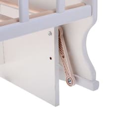 Детская кровать «Морозко», на качалке с поперечным маятником, белая